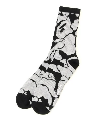 A BATHING APE REFLECTIVE CAMO SOCKS M