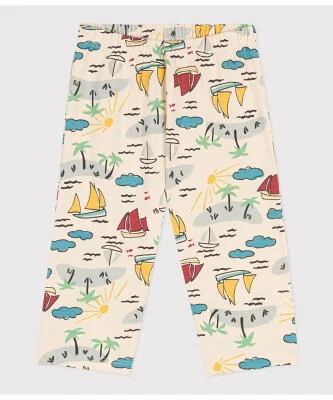 PETIT BATEAU ライトジャージプリントパンツ