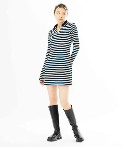 X-girl MULTI STRIPE COMPACT DRESS ドレス