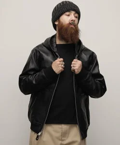 Schott LEATHER FULLZIP PARKA/レザー フルジップ パーカー