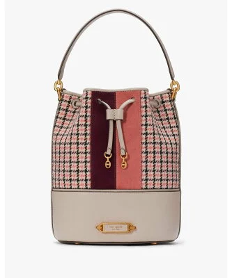 kate spade new york グラマシー レーシング ストライプ プラッド ツイル ミディアム バケット バッグ