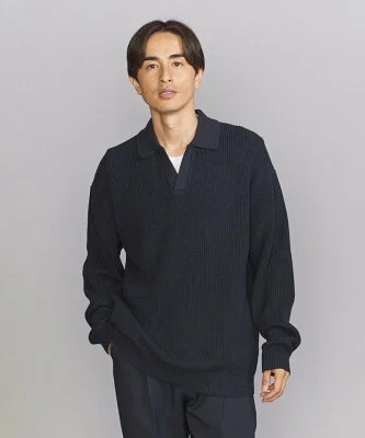 UNITED ARROWS コットン アゼ バルーン スキッパー ニット