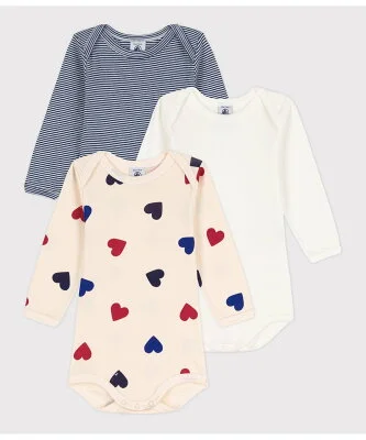 PETIT BATEAU 長袖ボディ3枚組