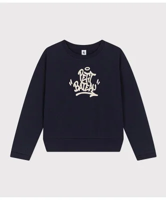 PETIT BATEAU プリントスウェットプルオーバー