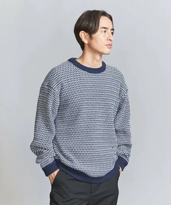 UNITED ARROWS ドロップ パターン バルーン クルーネック ニット