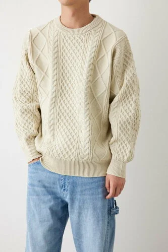 RODEO CROWNS WIDE BOWL A-LIGHT KNIT ケーブルトップス