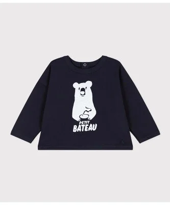 PETIT BATEAU プリントスウェットプルオーバー