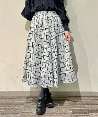 axes femme シフォンジャカードプリントスカート