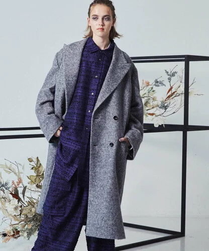 MAISON SPECIAL 【Italian Dead Stock Fabric】Dress-Over Double Chesterfield coat