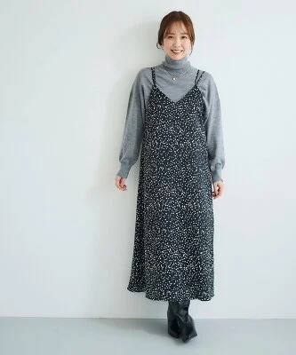 le.coeur blanc サテンキャミワンピース
