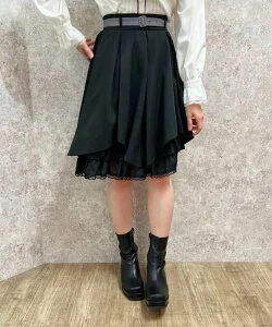 axes femme ベルト付イレヘムフリルスカート