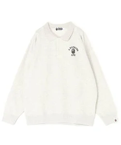 A BATHING APE COLLEGE L/S POLO SHIRT