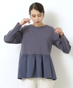 OPAQUE.CLIP ドッキングペプラムトップス【洗濯機洗い可】