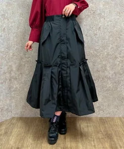 axes femme 裾シャーリングデザインスカート