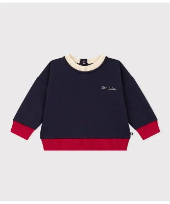 PETIT BATEAU バイカラースウェットプルオーバー