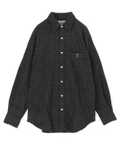 A BATHING APE BAPE APPLIQUE CHECK SHIRT