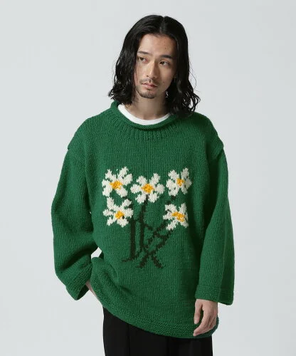 B'2nd MacMahon Knitting Mills / Roll Neck Knit-5 Flower