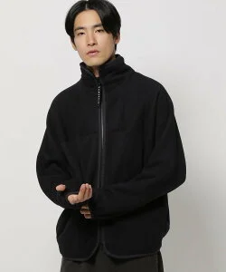 【SALE／50%OFF】NUMERALS [NUMERALS]ソフトフリースブルゾン ニコアンド ジャケット・アウター ブルゾン・ジャンパー ブラック グレー【送料無料】