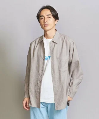 UNITED ARROWS リネンタッチ レギュラーフォルム テーパード シャツ