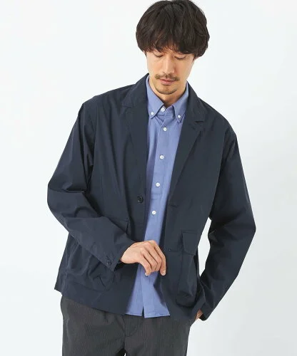 UNITED ARROWS green label relaxing タイプライター シャツジャケット カバーオール -ストレッチ-