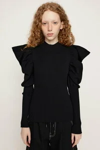 SLY PUFF SLEEVE RIB トップス