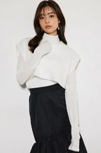 rienda シャイニーベストSET Knit TOP