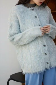 AZUL BY MOUSSY シャギーボタンロングカーディガン