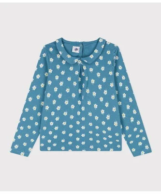 PETIT BATEAU プリント衿付きカットソー