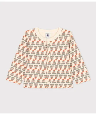 PETIT BATEAU ダブルジャージプリントカーディガン