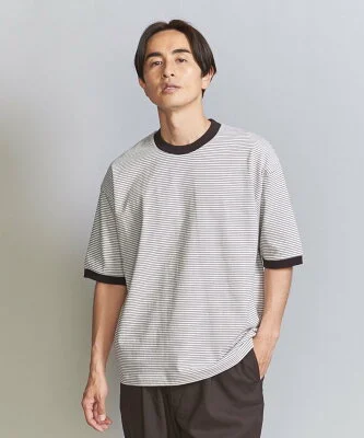 UNITED ARROWS ミジンボーダー リンガー Tシャツ