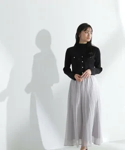 NATURAL BEAUTY BASIC シアーラメプリーツスカート