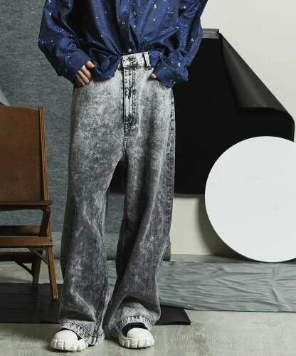 MAISON SPECIAL 11oz Chemical Over-Dye Denim Buggy Pants