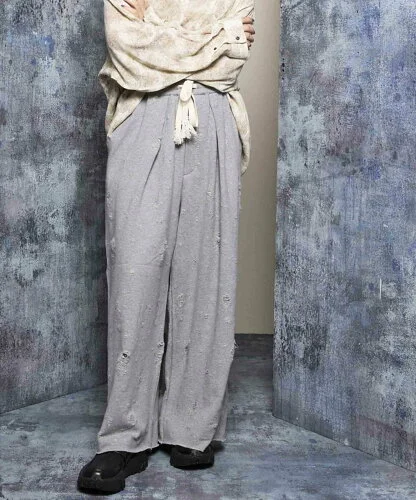 MAISON SPECIAL Sweat Jacquard Easy Wide Pants