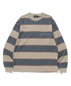 XLARGE STRIPED L/S POCKET TEE ロンT 長袖