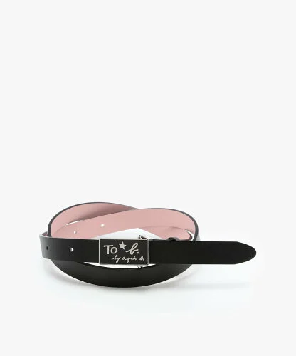 To b. by agnes b. WV89 CEINTURE ロゴバックルレザーベルト
