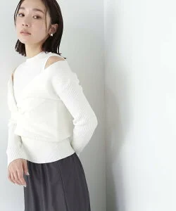 NATURAL BEAUTY BASIC ツイストレイヤードニット