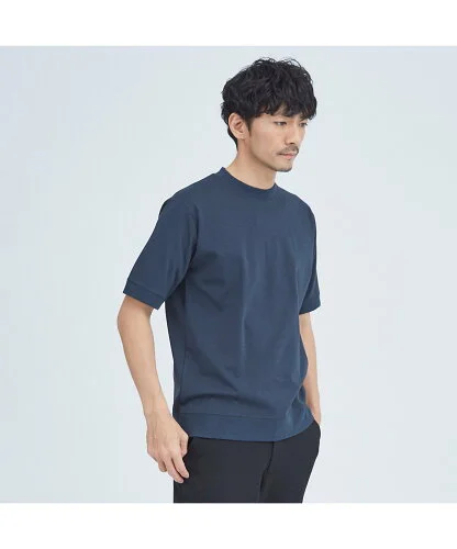 ABAHOUSE 【リブ付】シルケット ポンチ 半袖 Tシャツ