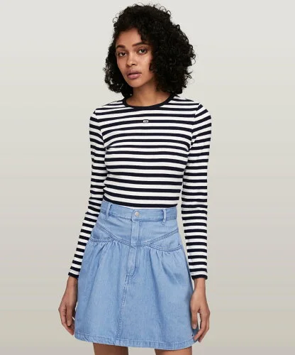 TOMMY JEANS TJW ESSENTIAL RIB STRIPE TOP L