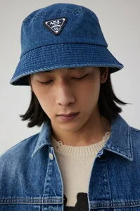 AZUL by moussy ロゴプレートストーンウォッシュバケットハット