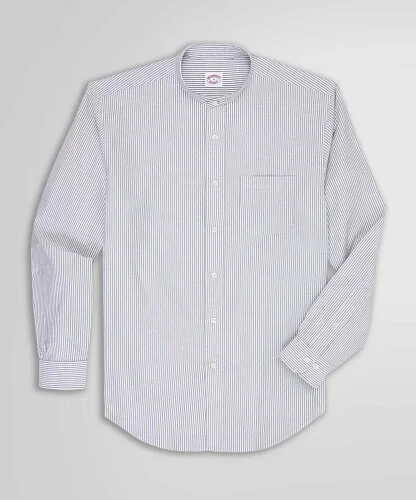 BROOKS BROTHERS コットン オックスフォード バンドカラーシャツ