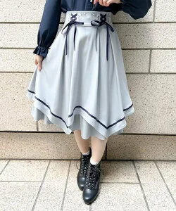 axes femme ブーケ刺繍イレヘムスカート