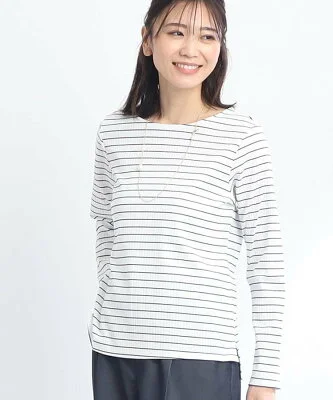 Reflect 【SALE/マシンウォッシュ】すっきりリブ風ボーダーカットソー