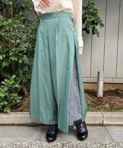 axes femme パールビットワイドパンツ