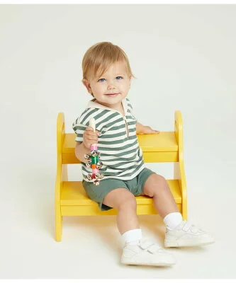 PETIT BATEAU セーラートップス&ショートパンツセット