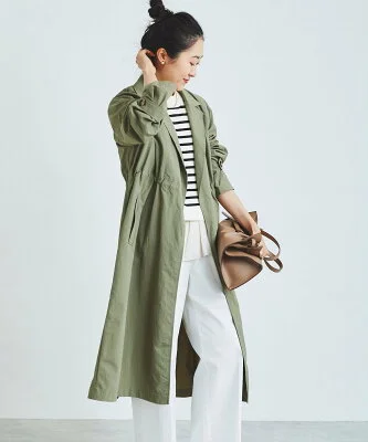 【SALE／30%OFF】le.coeur blanc ナイロンドロストロングコート ルクールブラン ジャケット・アウター その他のジャケット・アウター カーキ ホワイト ネイビー【送料無料】