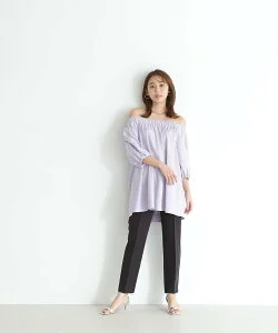 NATURAL BEAUTY BASIC インサイドスリットテーパードパンツ