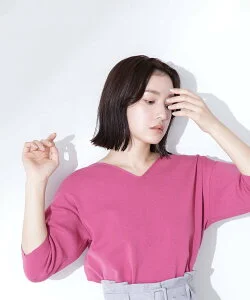 NATURAL BEAUTY BASIC 総針ベーシックシリーズ Vネックニット