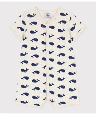 PETIT BATEAU プリントショートロンパース