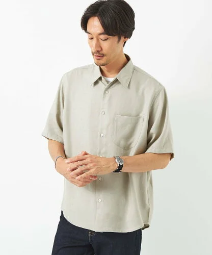 UNITED ARROWS green label relaxing トリアセドビー ジャストルーズ シャツ -防シワ-