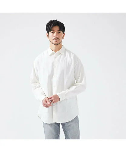 ABAHOUSE 【LUXE Linen Solaro】長袖 リネンシャツ